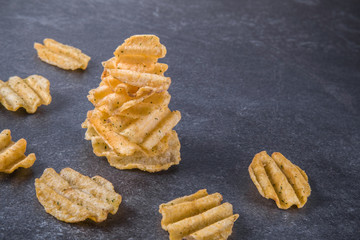 Crisps with tomato flavor.