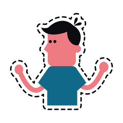 boy cartoon icon over white background. colorful design. vector illustration