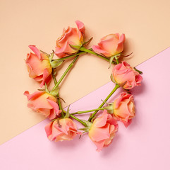 wreath of pink roses