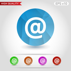 Commercial at icon. Button with commercial at icon. Modern vector.