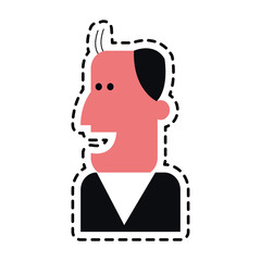 man cartoon icon over white background. colorful design. vector illustration