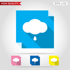 Rain icon. Button with rain cloud icon. Modern vector.