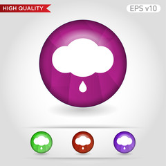 Rain icon. Button with rain cloud icon. Modern vector.
