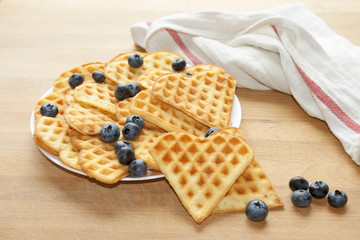 Delicious Belgian Waffles with Fruits