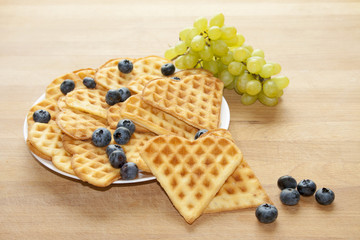 Delicious Belgian Waffles with Fruits
