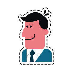 businessman cartoon icon over white background. colorful design. vector illustration