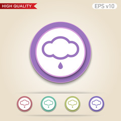 Rain icon. Button with rain cloud icon.