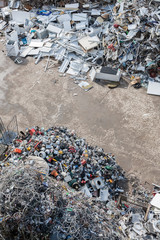Heaps of Sorted Material in a Recycling Facility
