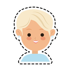 woman face cartoon icon over white background. colorful design. vector illustration