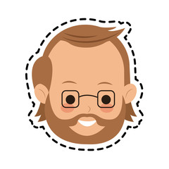 man face cartoon icon over white background. colorful design. vector illustration