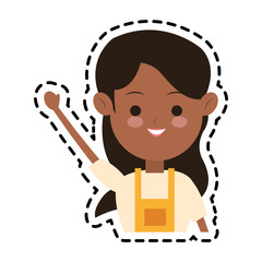 woman face cartoon icon over white background. colorful design. vector illustration