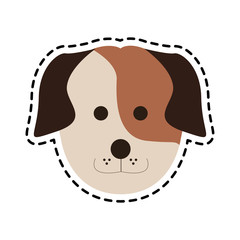 dog cartoon icon over white background. colorful design. vector illustration