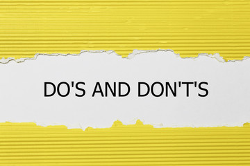Do's and Don't's Message written under torn paper.