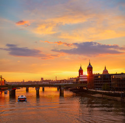 Obraz na płótnie Canvas London sunset at Thames with St Paul Pauls