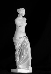 Venus de Milo statue on a black background. Copy.