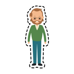 man cartoon icon over white background. colorful design. vector illustration