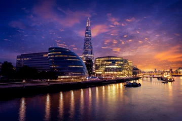 Acrylic prints London London skyline sunset City Hall and Shard