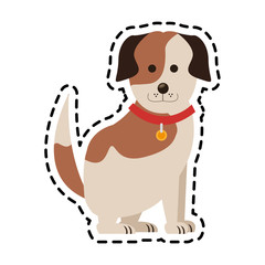 Fototapeta premium dog cartoon icon over white background. colorful design. vector illustration