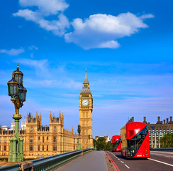 Fototapeta na wymiar Big Ben Clock Tower and London Bus