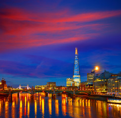 Fototapeta premium London skyline sunset on Thames river