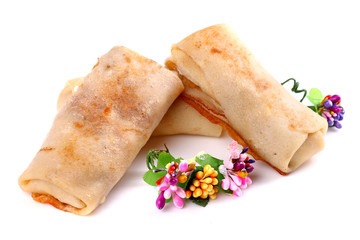 Ground meat filled pancakes