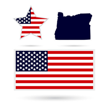 Map of the U.S. state of Oregon on a white background. American