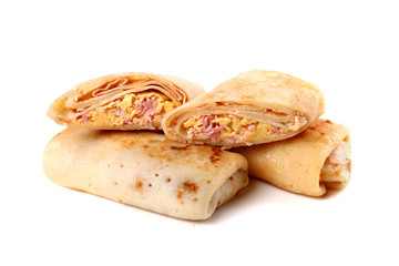 Bacon and cheese filled pancakes
