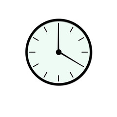 Clock icon , illustration flat design . black clock ,