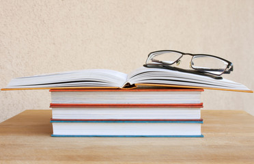 Reading. Books and Glasses