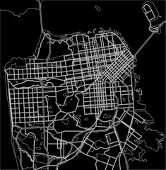 Black and white scheme of San Francisco, USA. City Plan of San Francisco. Vector illustration - 135611736