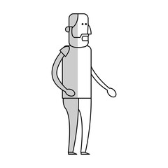 man cartoon icon over white background. vector illustration