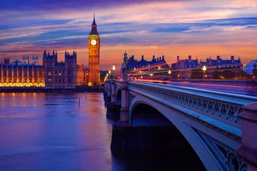 Fototapeten Big Ben Clock Tower London at Thames River © lunamarina