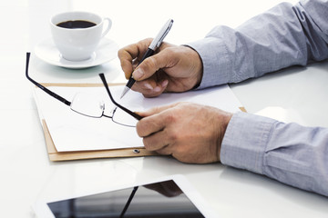 Businessman working in office