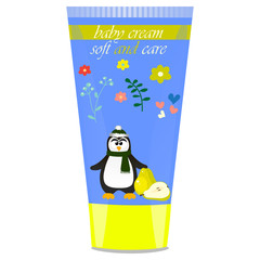 Baby cream tube with kids design