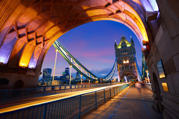 Obraz na płótnie Canvas London Tower Bridge sunset on Thames river