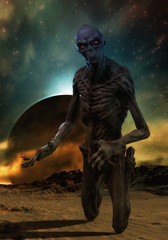 Naklejka premium 3D rendering of a creepy monster