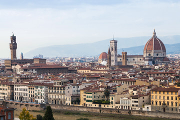 Fototapeta na wymiar above view of old city of Florence