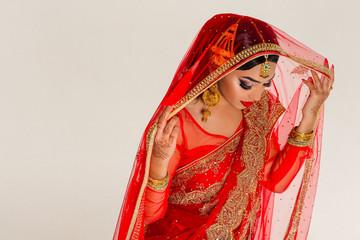 Beautiful indian girl in a traditional clothing