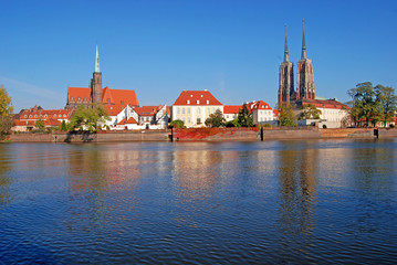 Ostrów Tumski jesienią Wrocław