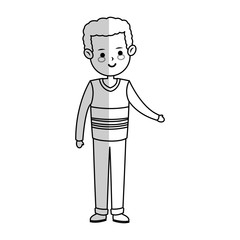 boy cartoon icon over white background. vector illustration