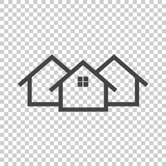 Black home icon on isolated background