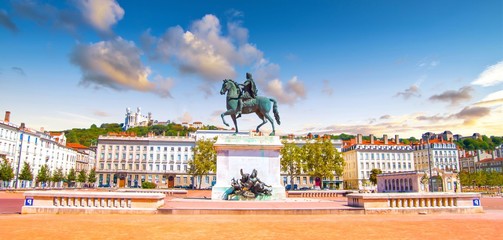 Place Bellecour à Lyon, France