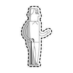 man cartoon icon over white background. vector illustration