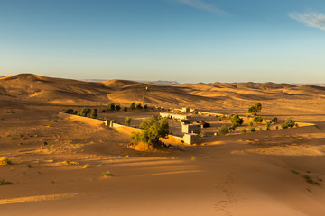 Fototapeta na wymiar The berber camp in Sahara desert, Morocco