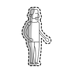 man cartoon icon over white background. vector illustration