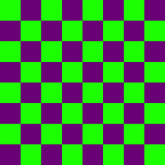 Purple and green Chess board 8 by 8 grid, High resolution background and 3D repeatable texture