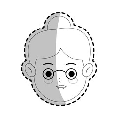 Obraz premium old woman cartoon icon over white background. vector illustration
