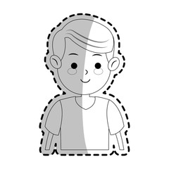 boy cartoon icon over white background. vector illustration