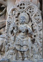 Statues on the walls of Hindu temple