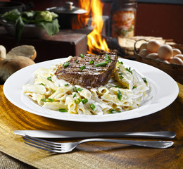 roast beef with pasta